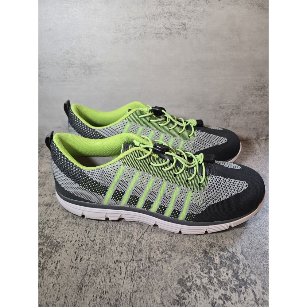 New APEX A7200 Mens Walking Running Shoes Sneakers Green Gray X-Wide Size 15